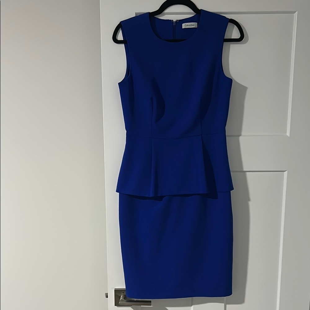 Calvin Klein - Blue peplum style dress - Size 4